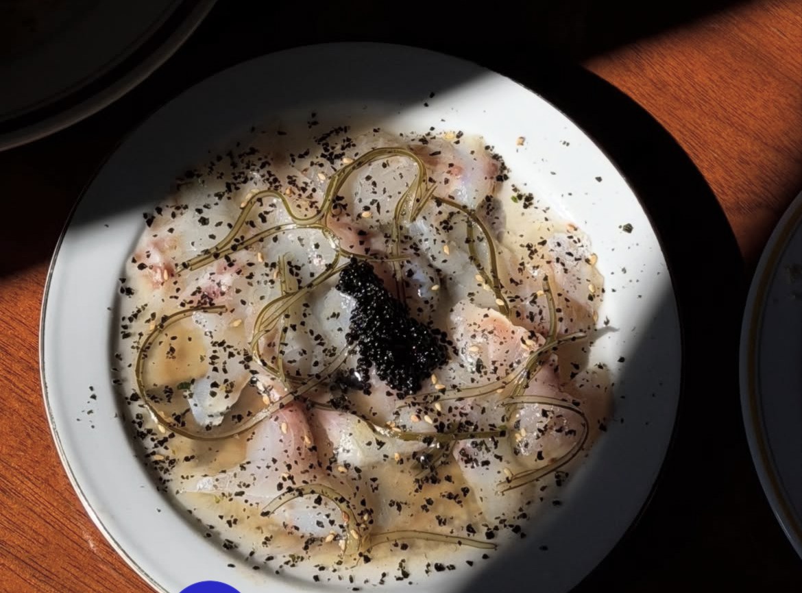 Raw white fish in dashi