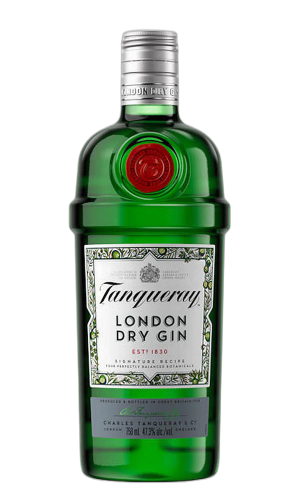 Label of Tanqueray London Dry